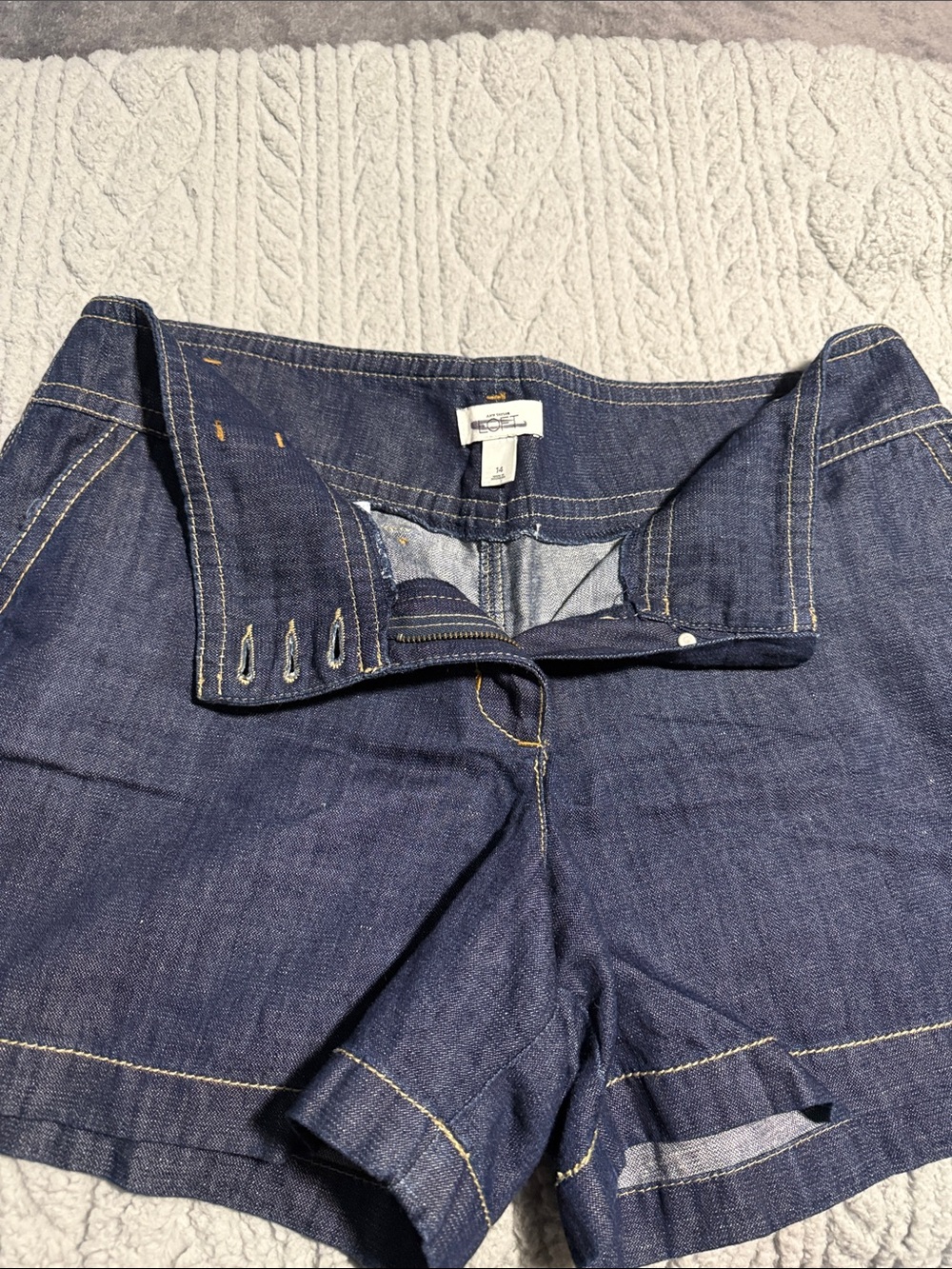 LOFT Dark Blue Denim Shorts